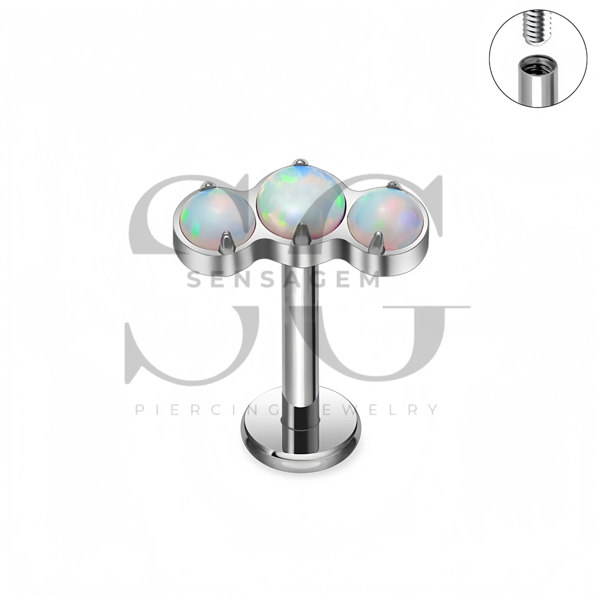 SG4505 ASTM F136 Titanio Opale OP17 Cluster curvo con retro piatto - immagine 3