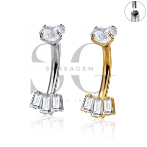 SG7060 ASTM F136 Implant Grade Titanium Art Deco Navel Ring