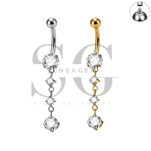 SG7066 ASTM F136 Implant Grade Titanium Dangle Navel Ring